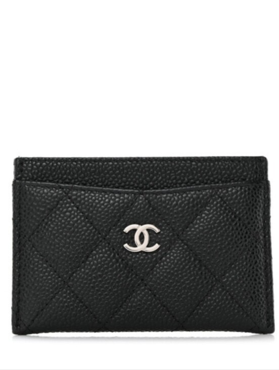CHANEL Handbags - CHANEL CLASSIC CARD HOLDER CASE CAVIAR Grained Calfskin SHW Black